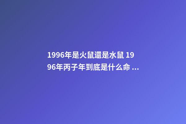 1996年是火鼠還是水鼠 1996年丙子年到底是什么命？水命還是火命？？？-第1張-觀點-玄機派